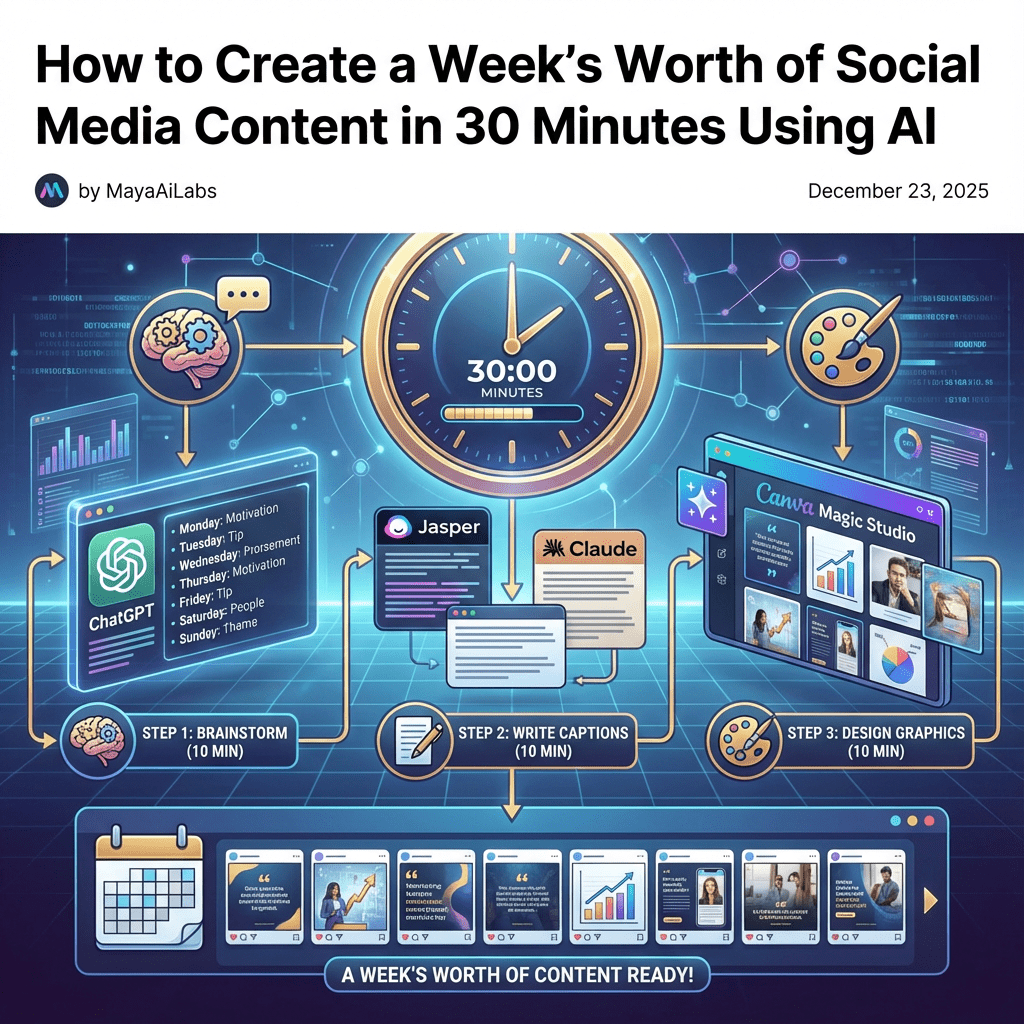 How to Create a Week’s Worth of Social Media Content in 30 Minutes Using AI